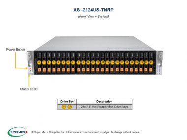 Platforma AMD Supermicro 2124US-TNRP 2U Dual Epyc NVMe 24bay